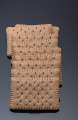 Brown, square biscuits cracker  