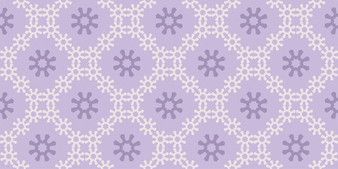 Cute background pattern with floral ornament on purple background, wallpaper. Seamless pattern, texture. Vector image 