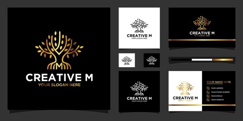 Naklejka premium creative logo M
