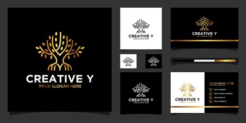 Naklejka premium creative logo Y