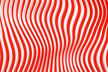 3d illustration of rows   red, white portal, cave .Shape pattern. Technology geometry  background.
