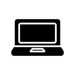 Laptop icon vector illustration in solid style about multimedia for any projects