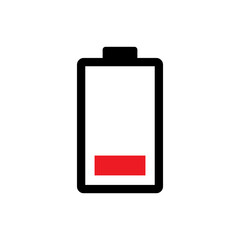 low battery power icon vector