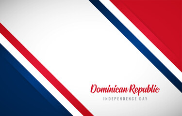 Happy Independence day of Dominican Republic with Creative Dominican Republic national country flag greeting background