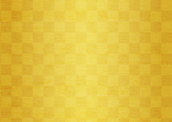祝賀イメージの和風背景素材 市松模様（大柄、金色）