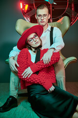 handsome man with lady