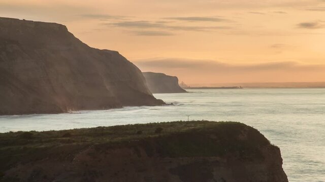 Staithes headland timelapse, along coast through to Redcar Steelworks and Blast Furnace