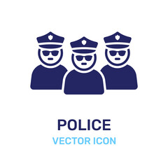 Police team icon vector illustration. Policeman symbol of security guard.