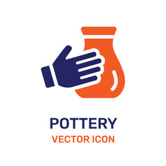 Pottery and ceramics handmade icon illustration