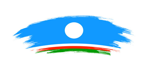 Artistic grunge brush flag of Sakha Republic isolated on white background