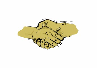 shake hands line art illustration drawing
