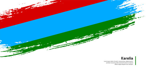 Creative hand drawing brush flag of Karelia country for special national day