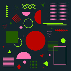 Obraz premium Bright vector green geometric background