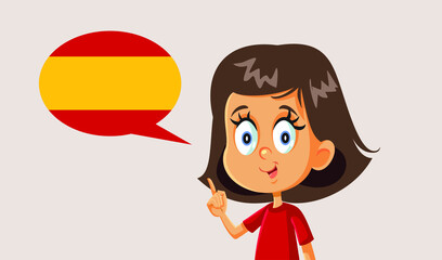 Little Girl Learning to Speak Spanish - obrazy, fototapety, plakaty