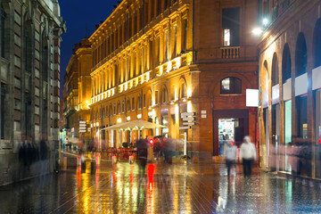 Lights of night city Toulouse on south of France.