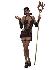 3d illustration of an sexy woman with a fantasy outfit