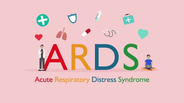 Doctor doing medical research with ARDS word