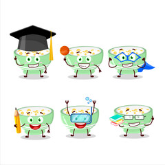 School student of cornflakes cartoon character with various expressions