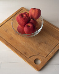 apples on a wooden table fruit food