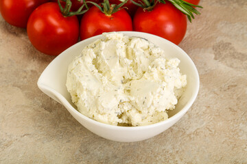 Soft cream cheese with herbs