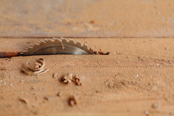 electrical planer in carpentry workshop. Construction industry concept.