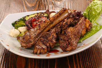Pork loin kebab grilled barbeque