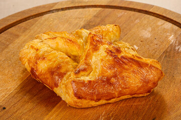 Puff pastry khachapury with cheese