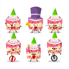 Cartoon character of sweety cake cherry with various circus shows