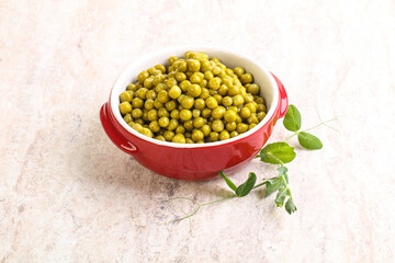 Marinated Green peas in the bowl