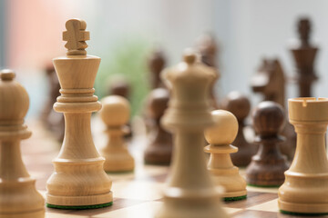 Chess game: king piece close up
