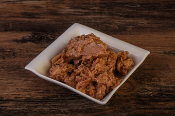 Canned tuna fillet for salad