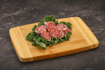 Iberian pork Fuet sausage slices