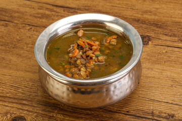 Lentil soup with chicken and vegetables