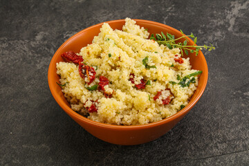 Vegetarian uisine - couscous with vegetables