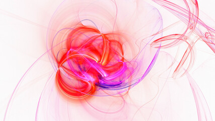 3D rendering abstract multicolor fractal light background