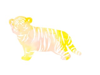 Tiger illustration watercolor 子供のトラの水彩イラスト