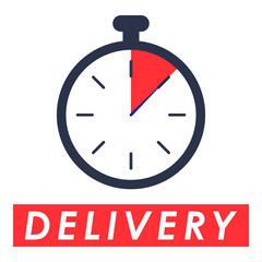 Delivery red. Stopwatch. Vector.