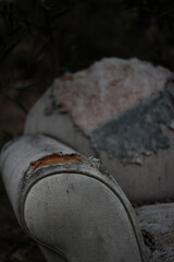 Old couch left outside to rot