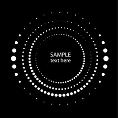 Halftone dots in circle form. round logo . vector dotted frame . design element