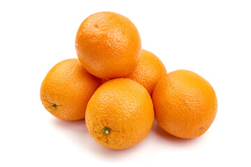 Fresh orange, isolated on white background. High resolution image.