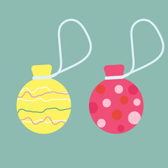 シンプルでかわいいヨーヨーすくいのイラスト フラットデザイン