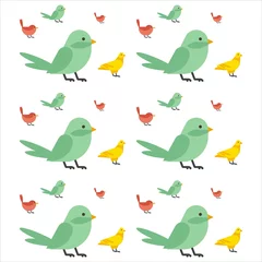 Foto op Canvas Seamless bird pattern for ornament and print. Pastel color bird vector background ready to use for cloth, fabric printing, and kids shirt. © Iqbaltopaz