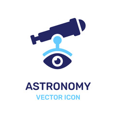 Telescope using for see astronomy icon vector.