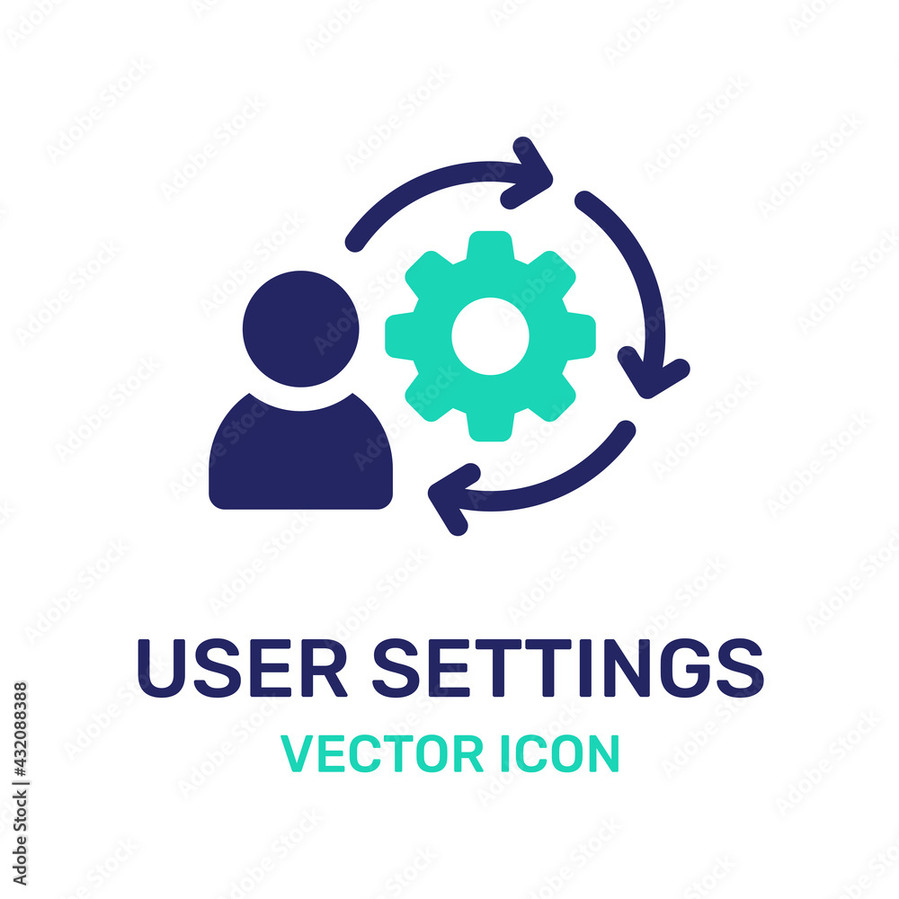 Poster user settings icon isolated on white background. vector illustration.