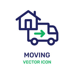 Moving home icon vector
