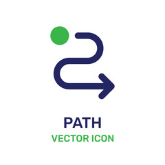 Arrow path way direction icon vector illustration