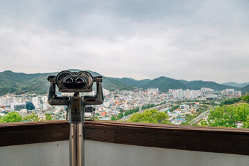 Suncheon city view from Jukdobong Park in Suncheon, Korea