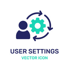 User settings icon isolated on white background. Vector illustration.