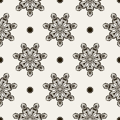 Retro seamless pattern with ornament. Good for clothing, textiles, backgrounds and prints.