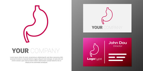 Logotype line Human stomach icon isolated on white background. Logo design template element. Vector